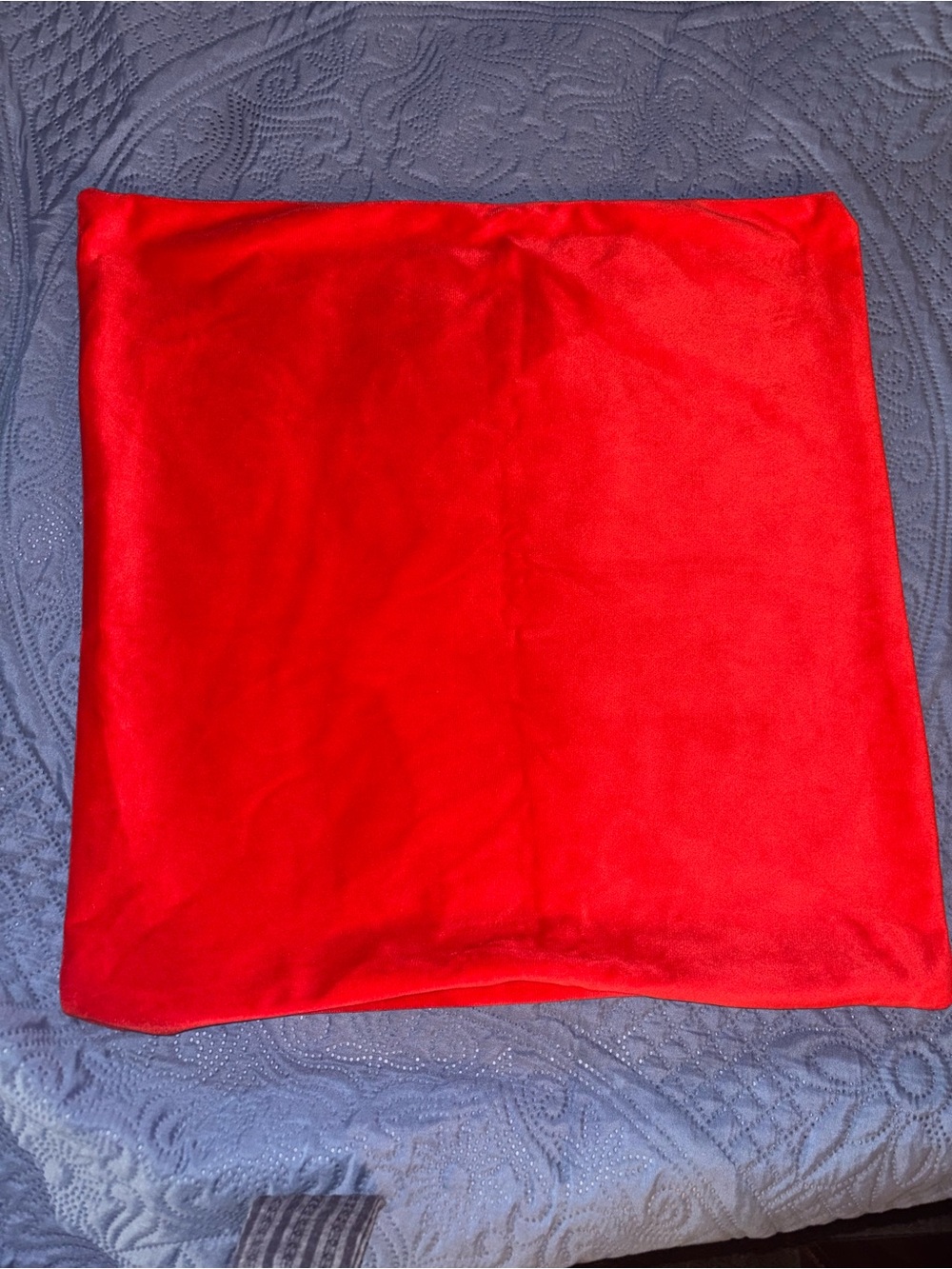 Amazon Red Velvet Pillow Cover - Solid Red Accent